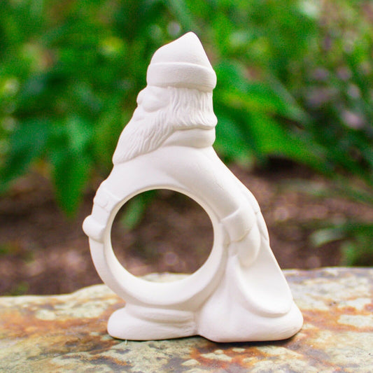 Santa Napkin Holder Rings 4x3 Ceramic Bisque Ready To Paint Pottery