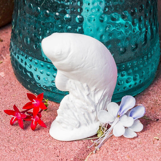 Small Manatee Figurine 2.5" Ceramic Bisque Ready To Paint Pottery