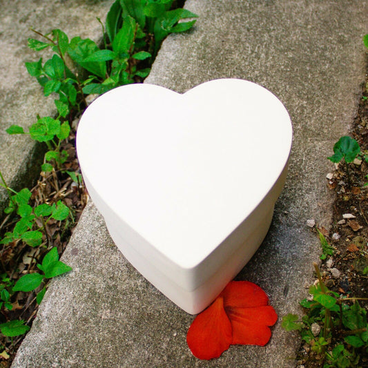Smooth Heart Box 5x5 Valentines Ceramic Bisque Ready To Paint Pottery