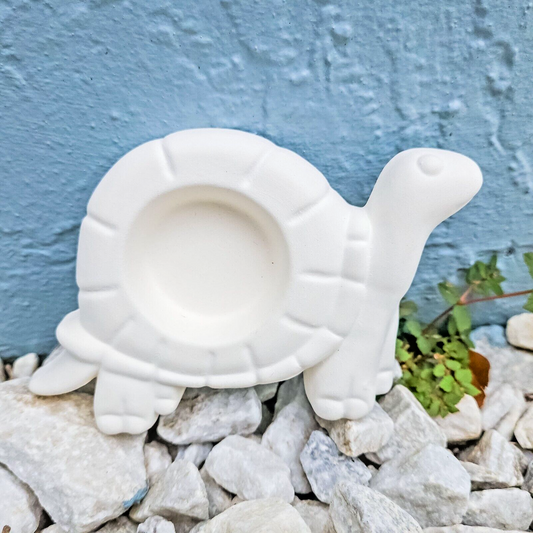 Turtle Tealight Holder 5.5" Ceramic Bisque Ready To Paint Pottery