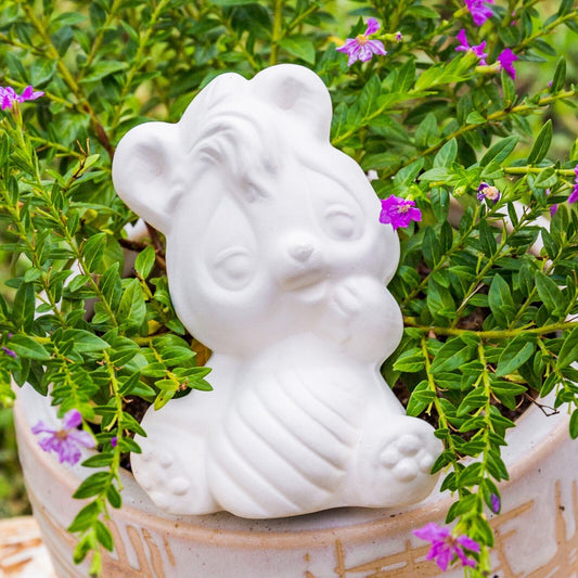 Cute Cartoon Honey Bear 3.5" Ceramic Bisque Ready To Paint Pottery