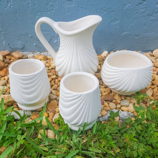 Elegant Tea Set 6.25" Ceramic Bisque Ready To Paint Pottery