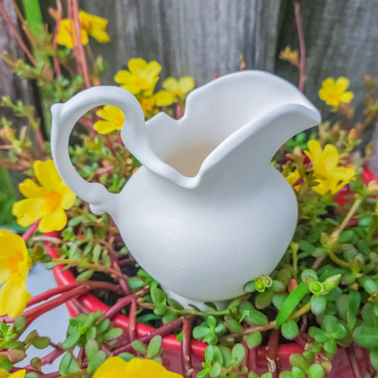Elegant Creamer Milk Jug 4" Ceramic Bisque Ready To Paint Pottery