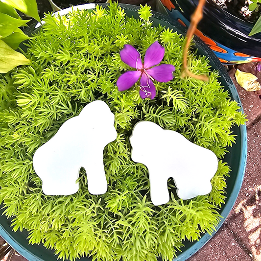 Pair of Gorilla Tiles 3.25" Ceramic Bisque Ready To Paint Pottery