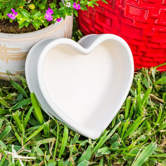 Heart Rose Jewelry Box 4.75" Ceramic Bisque Ready To Paint Pottery