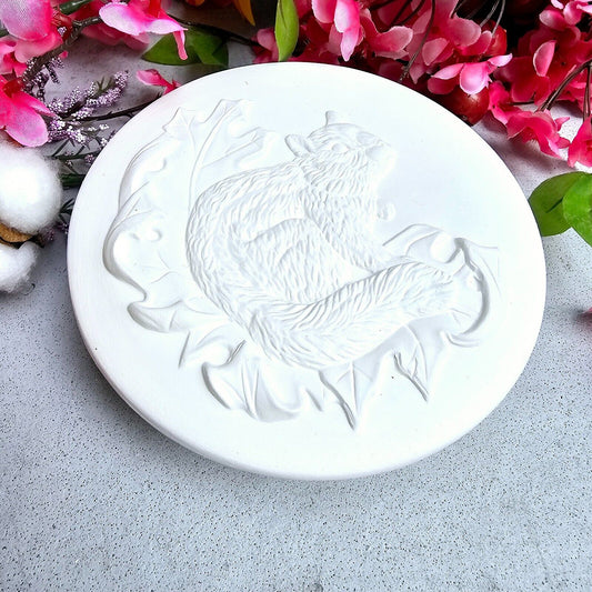 Chipmunk Bowl With Lid 6" Ceramic Bisque Ready To Paint Pottery