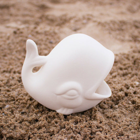 Cute Big Mouth Whale 3.5" Ceramic Bisque Ready To Paint Pottery