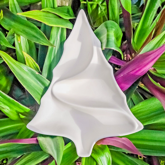 Christmas Tree Chips and Dip Tray 12" Ceramic Bisque Ready To Paint