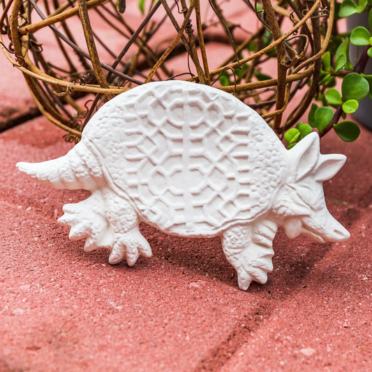 Armadillo Roadkill 5.4" Ceramic Bisque Ready To Paint Pottery