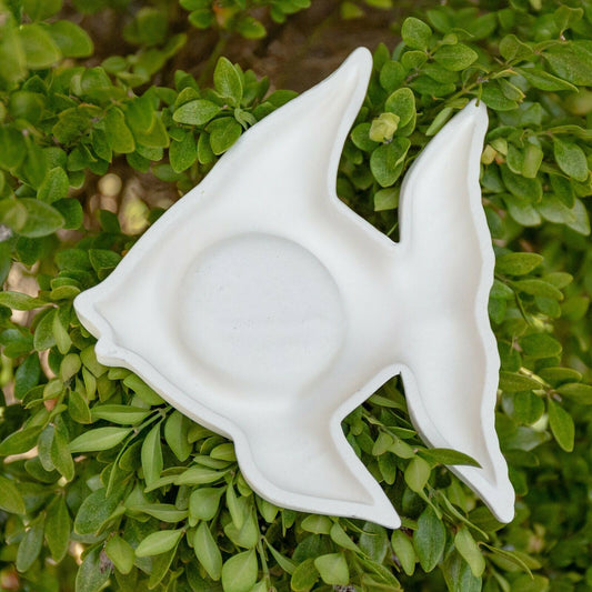 Tropical Fish Tea Light Holder 5.75" Ceramic Bisque Ready To Paint Pottery