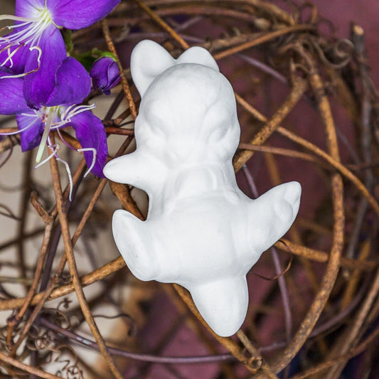 Lazy Fuzzy Bunny Rabbit Add On 3" Ceramic Bisque