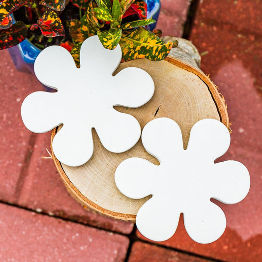 (2x) 70's Flower Power Tiles 3" Ceramic Bisque Ready To Paint
