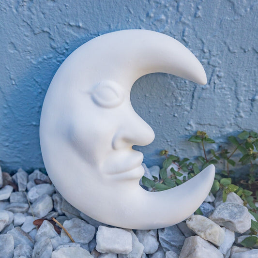 Man In The Moon 7" Ceramic Bisque Ready To Paint Pottery