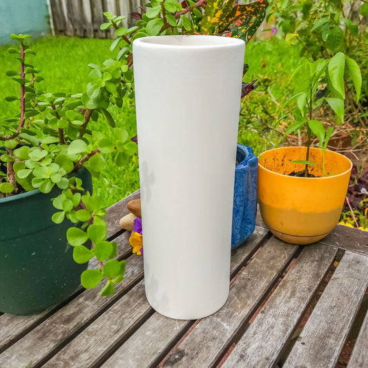Elongated Tall Vase 9" Ceramic Bisque Ready To Paint Pottery+