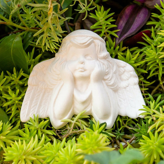 Girl Angel Cherub Add On 4.6" Ceramic Bisque Ready To Paint Pottery