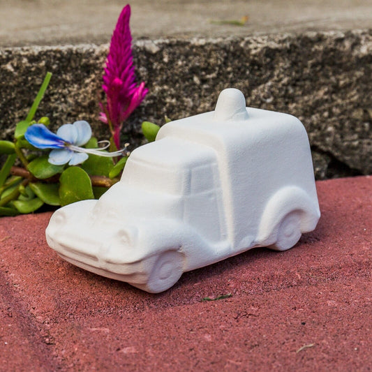 Classic Police Transport Truck 3" Ceramic Bisque Ready To Paint Pottery