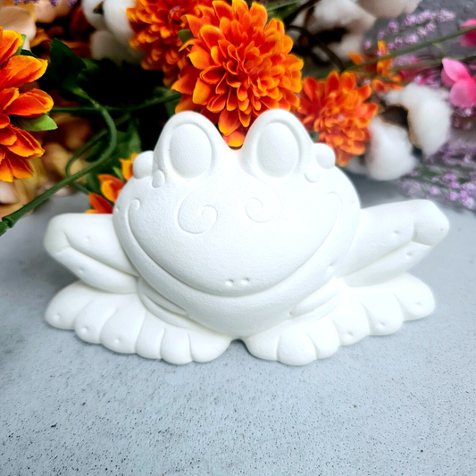Cute Pimpled Frog 6" Ceramic Bisque Ready To Paint Pottery