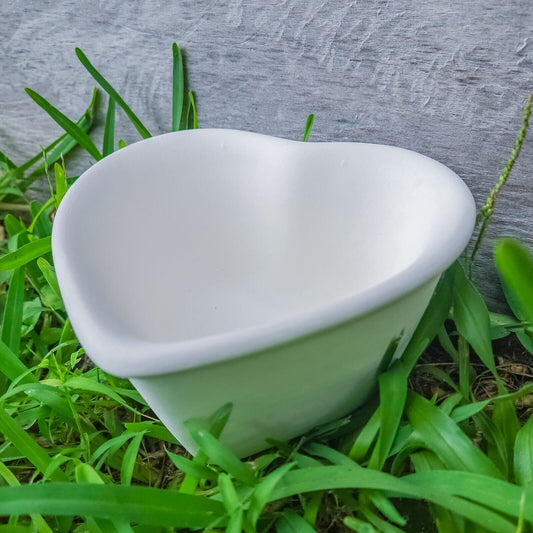 Deep Heart Bowl 5.5" Valentines Ceramic Bisque Ready To Paint Pottery