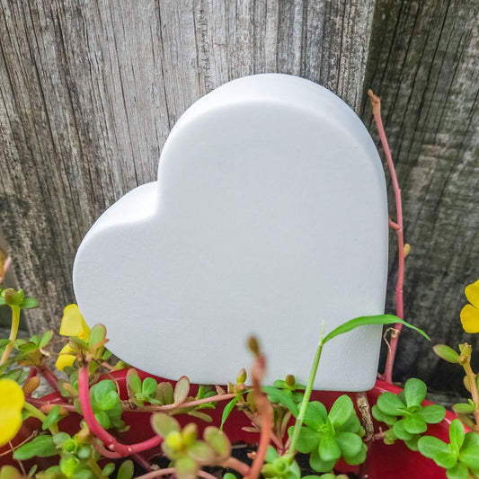 Sitting Heart Valentines 4" Ceramic Bisque Ready To Paint Pottery