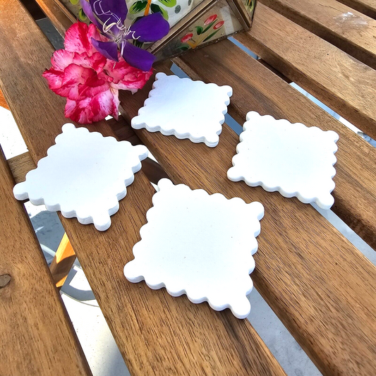 Set of four Stamp Tiles 2" Ceramic Bisque Ready To Paint Pottery