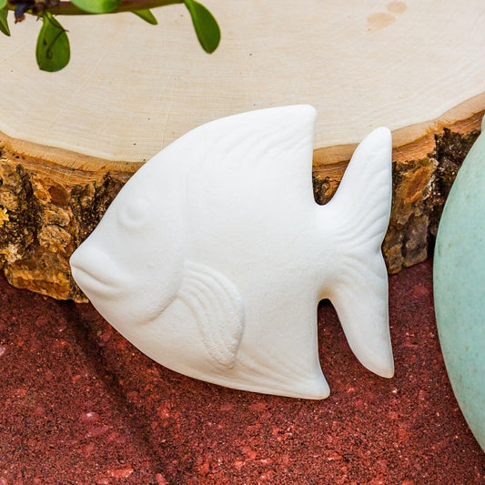 Tropical Fish Flat Tile Add On 3" Ceramic Bisque Ready To Paint Pottery