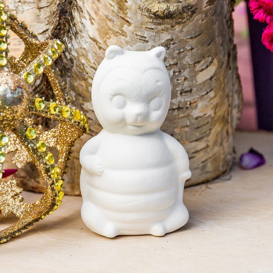 Cute Baby Bumble Bee Bug 2.6" Ceramic Bisque Ready To Paint Pottery
