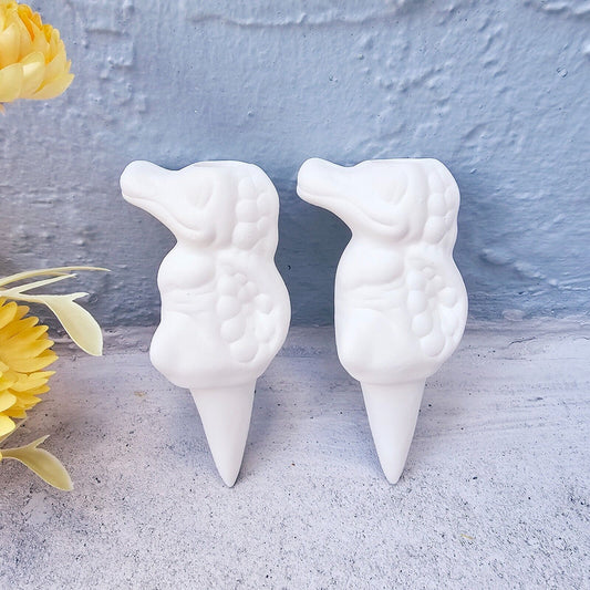 Garden Irrigation Crocodiles 4.5" Ceramic Bisque Ready To Paint Pottery