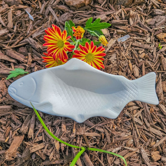 Marine Fish Ashtray 8" Ceramic Bisque Ready To Paint Pottery