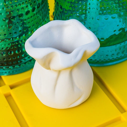 Monopoly Money Bag 2.7" Ceramic Bisque Ready To Paint Pottery