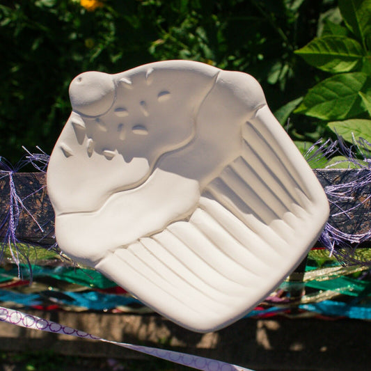 Cup Cake Key Bowl 5x5 Ceramic Bisque Ready To Paint Pottery