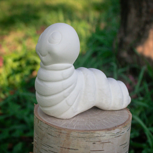 Bubbly Cute Caterpillar Bug 5x4 Ceramic Bisque Ready To Paint Pottery