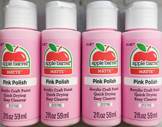 Pink Polish (4x) 2oz Bottles (8oz) Apple Barrel Matte Acrylic Paint