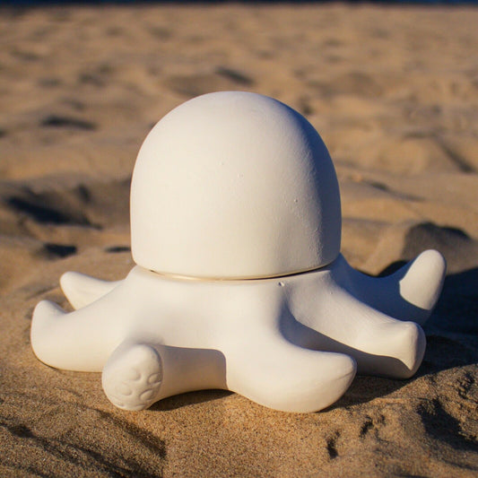 Bubbly Octopus Box 6x4 Ceramic Bisque Ready To Paint Pottery