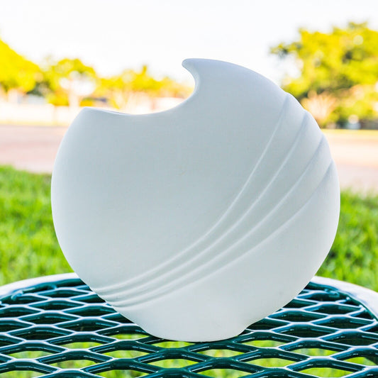 Round Art Deco Vase Planter 6" Ceramic Bisque Ready To Paint Pottery