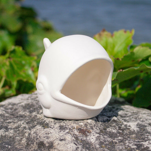 Cute Big Mouth Whale 3.5" Ceramic Bisque Ready To Paint Pottery