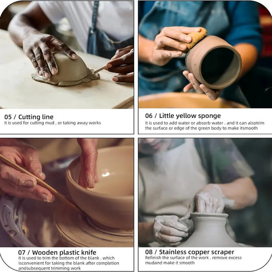 8Pcs Set DIY Art Ceramic Pottery Clay Sculpting Tools Kit