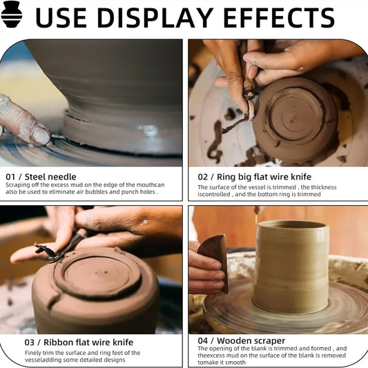 8Pcs Set DIY Art Ceramic Pottery Clay Sculpting Tools Kit