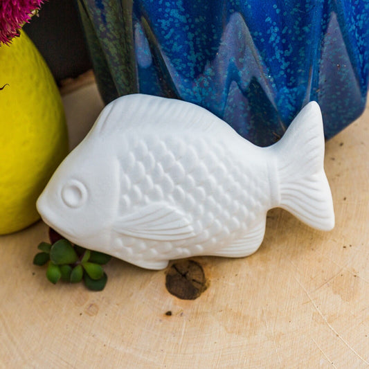 Bass Fish Lake Wall Tile 4.5" Ceramic Bisque Ready To Paint Pottery