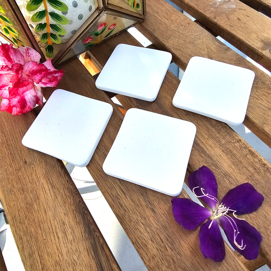 Four Rounded Edge Tiles 2" Ceramic Bisque Ready To Paint Pottery