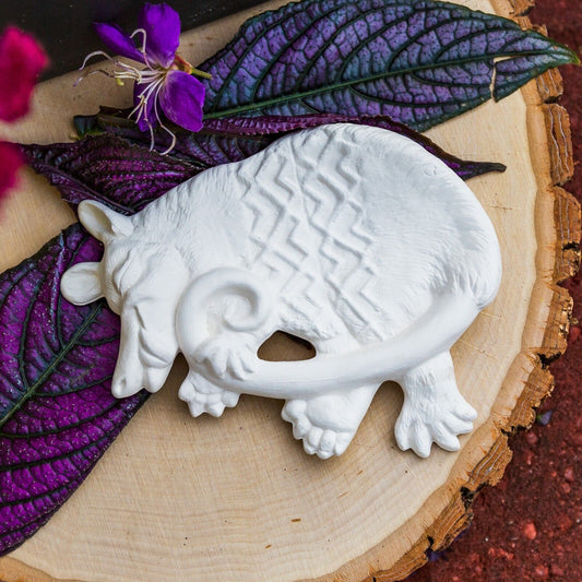 Roadkill Possum Tray 4.5" Ceramic Bisque Ready To Paint Pottery