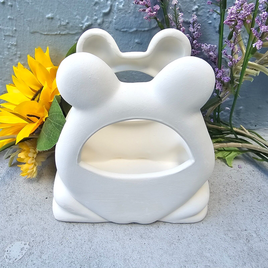Frog Toad Napkin Holder 6" Ceramic Bisque Ready To Paint Pottery