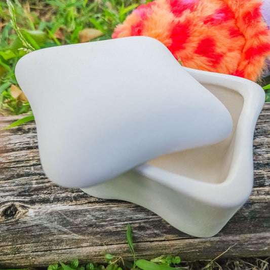 Square Jewelry Box Holder 3" Ceramic Bisque Ready To Paint Pottery