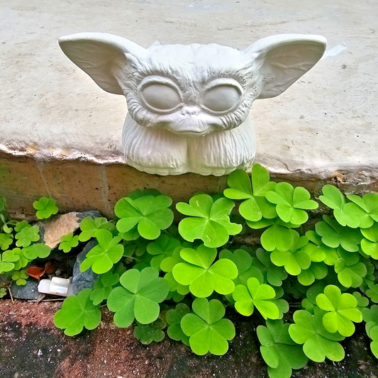 Monster on ledge Add-On 4" Ceramic Bisque Ready To Paint Pottery