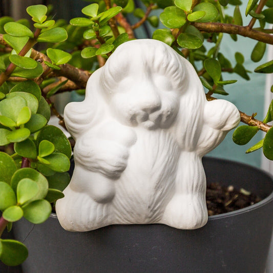 Cute Dog With Bone 3.5" Ceramic Bisque Ready To Paint Pottery