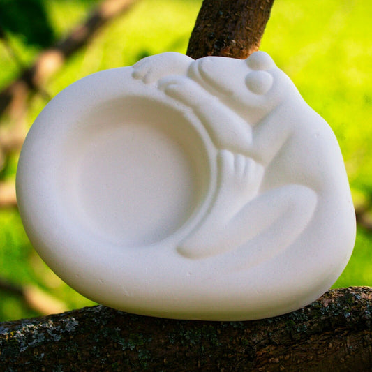Gecko Tealight Candle Holder 4" Ceramic Bisque Ready To Paint Pottery