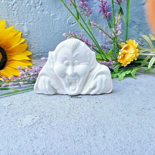 Creeping Dracula Halloween 4" Ceramic Bisque Ready To Paint Pottery