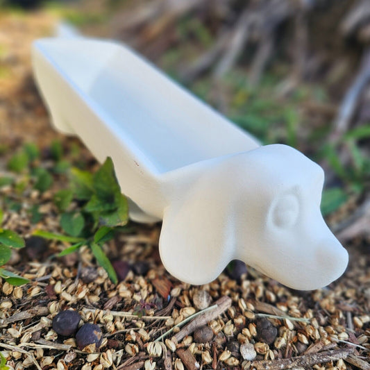 Dachshund Dog Butter Holder 10" IN STOCK Ceramic Bisque Ready To Paint Pottery