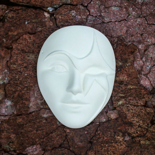Star Theater Mask 7x5 Ceramic Bisque Ready To Paint Pottery