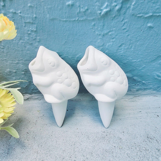 Garden Irrigation Frogs 4.5" Ceramic Bisque Ready To Paint Pottery