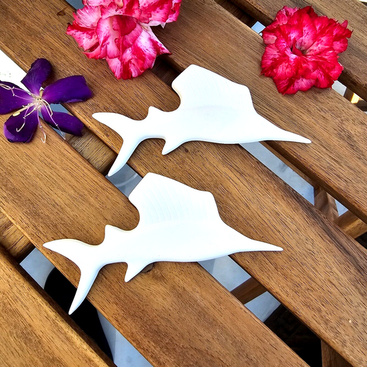 Set of 2 Marlins Sea Fish 4.7" Ceramic Bisque Ready To Paint Pottery